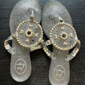 Jack Rogers iridescent jelly flip flops